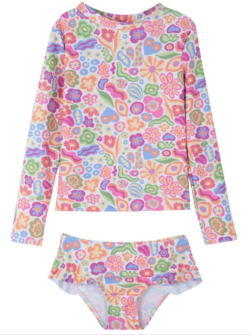NWT Gottex Kids Under the Sea Floral Rash Guard Swim Set Size 3 UPF